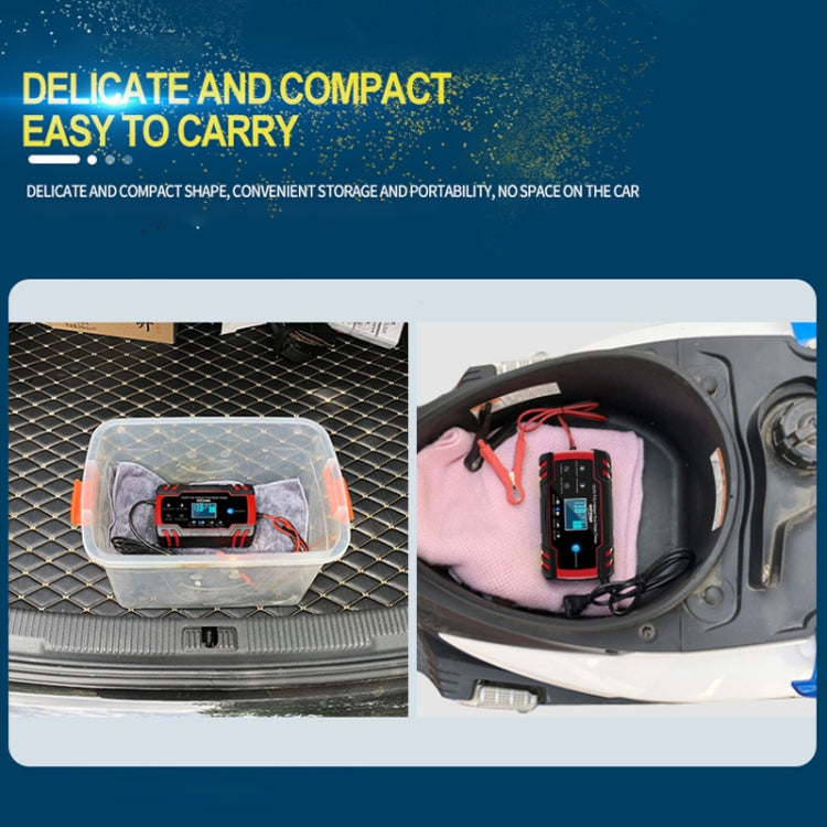 ANHTCzyx 12V 8A / 24V 4A Caricabatterie per auto Caricabatteria per moto Tipo di riparazione batteria AGM, US Plug (Red), EU Plug (Red), UK Plug (Red), AU Plug (Red)