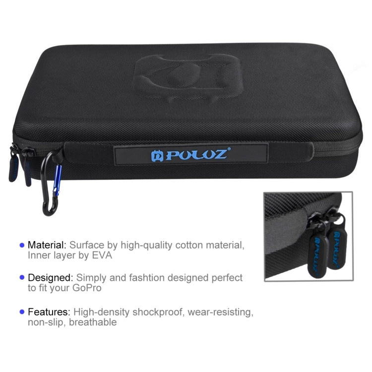 PULUZ Custodia impermeabile da trasporto e da viaggio per GoPro Hero11 Black / HERO10 Black / HERO9 Black / HERO8 Black / HERO7 /6 /5 /5 Session /4 Session /4 /3+ /3 /2 /1, DJI Osmo Action e altre action camAccessori, dimensioni grandi: 32 cm x 22 cm x...