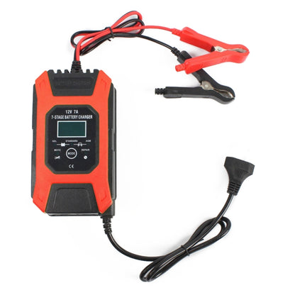 Caricabatterie per riparazione auto / moto FOXSUR 12V 7A Caricabatteria al piombo a 7 stadi + modalità multi-batteria, US Plug, EU Plug, JP Plug, UK Plug