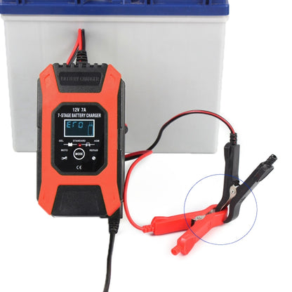 Caricabatterie per riparazione auto / moto FOXSUR 12V 7A Caricabatteria al piombo a 7 stadi + modalità multi-batteria, US Plug, EU Plug, JP Plug, UK Plug