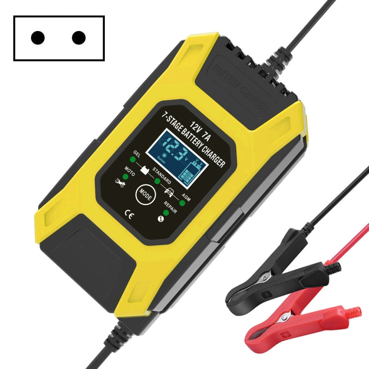 Caricabatterie per riparazione auto / moto FOXSUR 12V 7A Caricabatteria al piombo a 7 stadi + modalità multi-batteria, US Plug, EU Plug, JP Plug, UK Plug