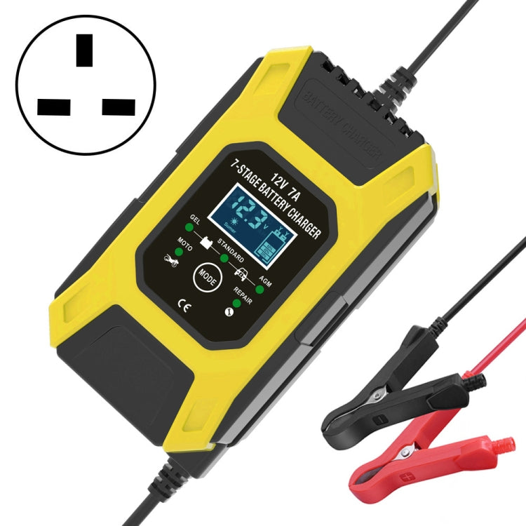 Caricabatterie per riparazione auto / moto FOXSUR 12V 7A Caricabatteria al piombo a 7 stadi + modalità multi-batteria, US Plug, EU Plug, JP Plug, UK Plug