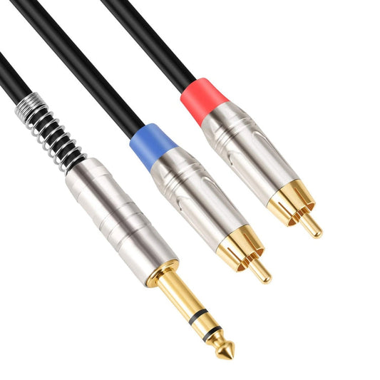 6.35mm maschio a doppio cavo audio maschio RCA, lunghezza del cavo: 1,8 m