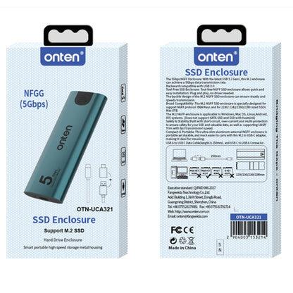 Onten UCA321 Custodia SSD NGFF M.2 M.2 da 5 Gbps