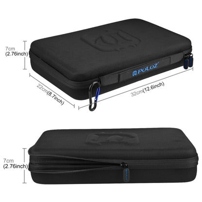 PULUZ Custodia impermeabile da trasporto e da viaggio per GoPro Hero11 Black / HERO10 Black / HERO9 Black / HERO8 Black / HERO7 /6 /5 /5 Session /4 Session /4 /3+ /3 /2 /1, DJI Osmo Action e altre action camAccessori, dimensioni grandi: 32 cm x 22 cm x...