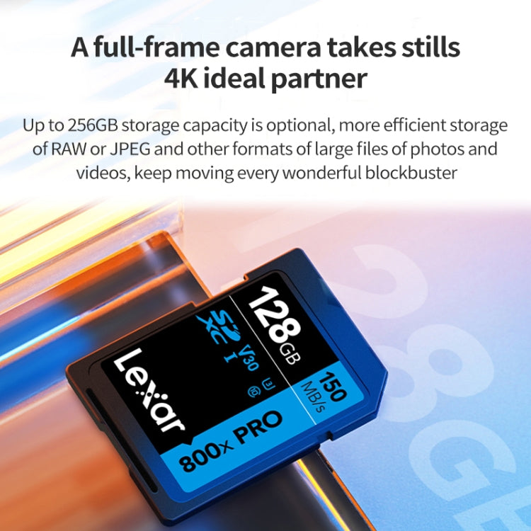 Scheda di memoria per fotocamera SLR con scheda SD ad alta velocità Lexar SD-633X, capacità: 128 GB