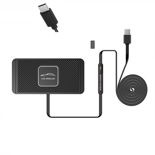 Caricabatterie wireless con tappetino antiscivolo per auto con interfaccia TYPEC C1 da 15 W, C1 1m, C1 30cm