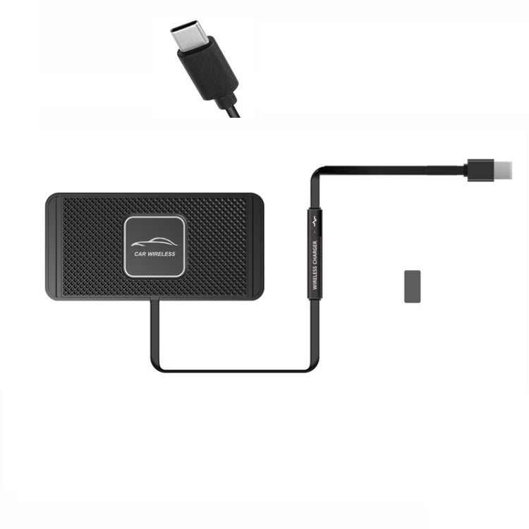 Caricabatterie wireless con tappetino antiscivolo per auto con interfaccia TYPEC C1 da 15 W, C1 1m, C1 30cm