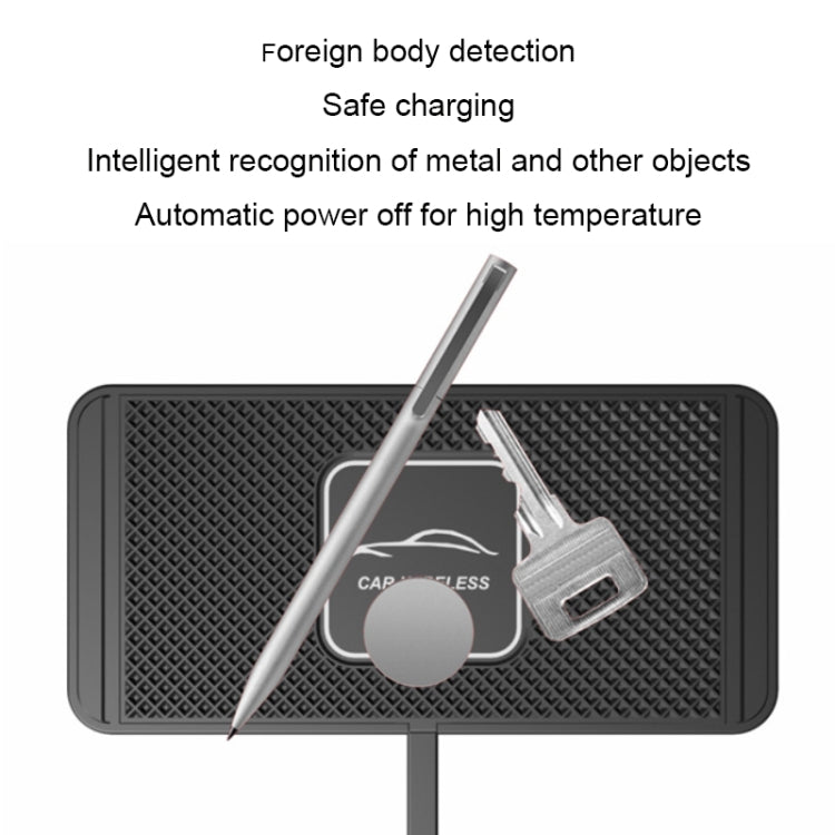 Caricabatterie wireless con tappetino antiscivolo per auto con interfaccia TYPEC C1 da 15 W, C1 1m, C1 30cm