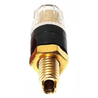 Piccola colonna audio trasparente in rame M4 Morsettiera con supporto per banana in cristallo (nero)