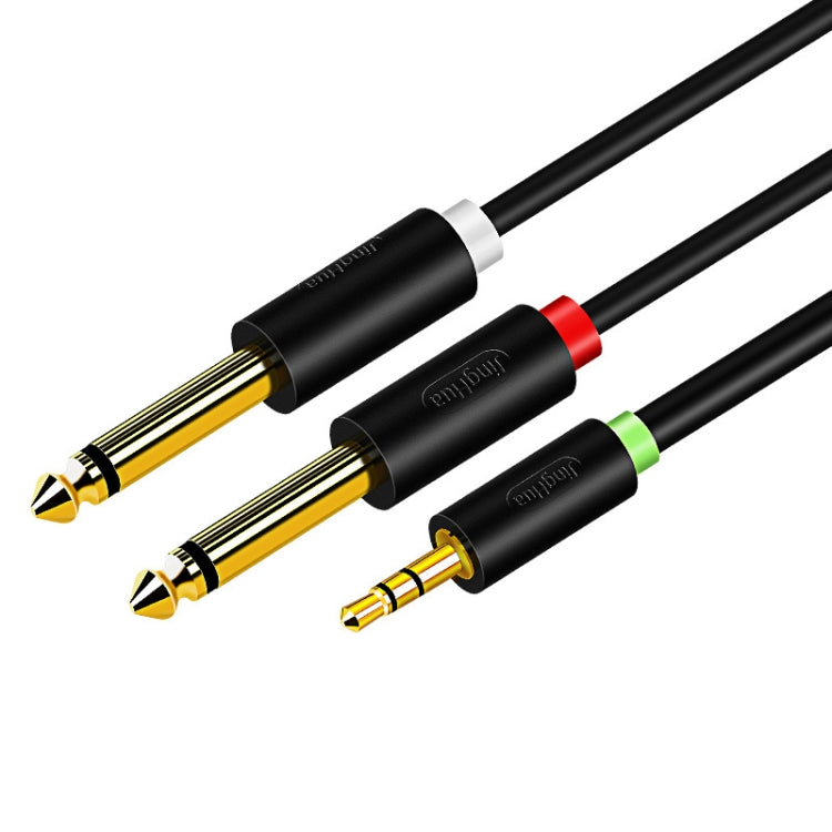 Cavo audio JINGHUA da 3,5 mm a doppio 6,5 mm Cavo audio amplificatore mixer a doppio canale 1 in 2, lunghezza: 10 m