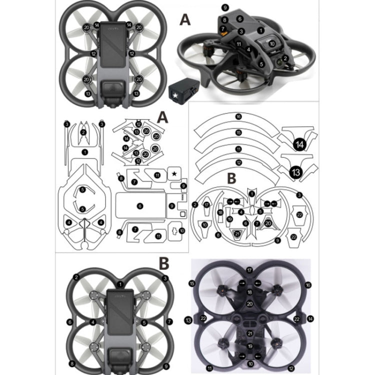 Per DJI Avata Single Fuselage Sticker Nessun adesivo Adesivi personalizzati