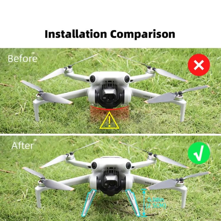 Per DJI Mini 4 Pro BRDRC Booster Landing Gear Folding Strap Kickstand
