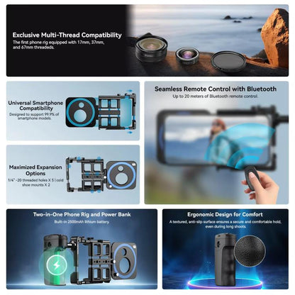 APEXEL VideoRig 2 Pro Smart Bluetooth Handle Mobile Photography Rabbit Cage Set, APL-VG05CH